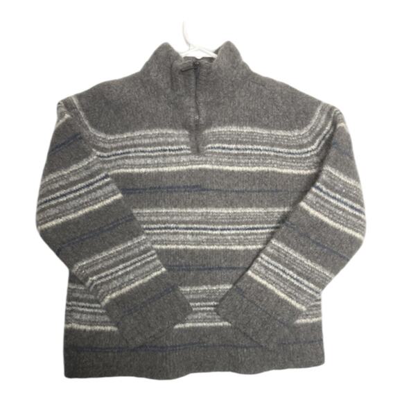 Zegna Sport wool sweater high neck & 1/4 zip gray & cream size small - Picture 10 of 12